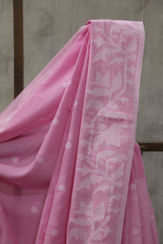 Cotton Candy Mul Cotton Jamdani Saree-SRCCMCJS158