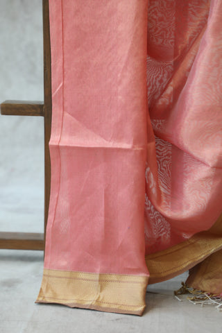 Pink Tissue Maheshwari Saree - SRPTMS122EX