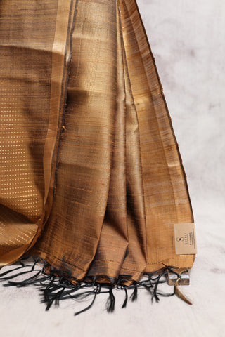 Moss Yellow Raw Silk Saree - SRMYRSS370