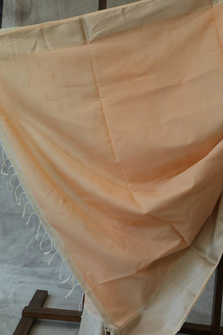 Light Peach Cotton Silk Maheshwari Saree - SRSLPCSMS81EX