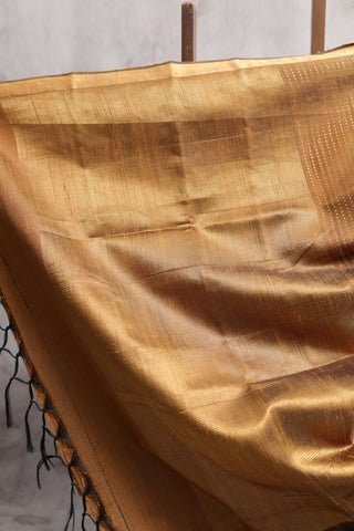 Moss Yellow Raw Silk Saree - SRMYRSS370