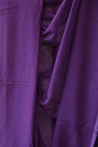 Purple Mulmul Cotton Saree-SRPMCS06EX