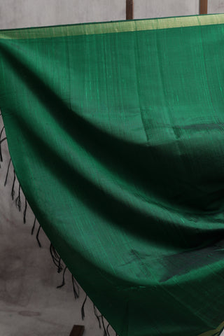 Green Raw Silk Saree - SRGRSS364