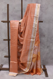 Orange Maheshwari Tissue Saree - SROMTS313