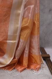 Orange Maheshwari Tissue Saree - SROMTS313