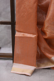Orange Maheshwari Tissue Saree - SROMTS313