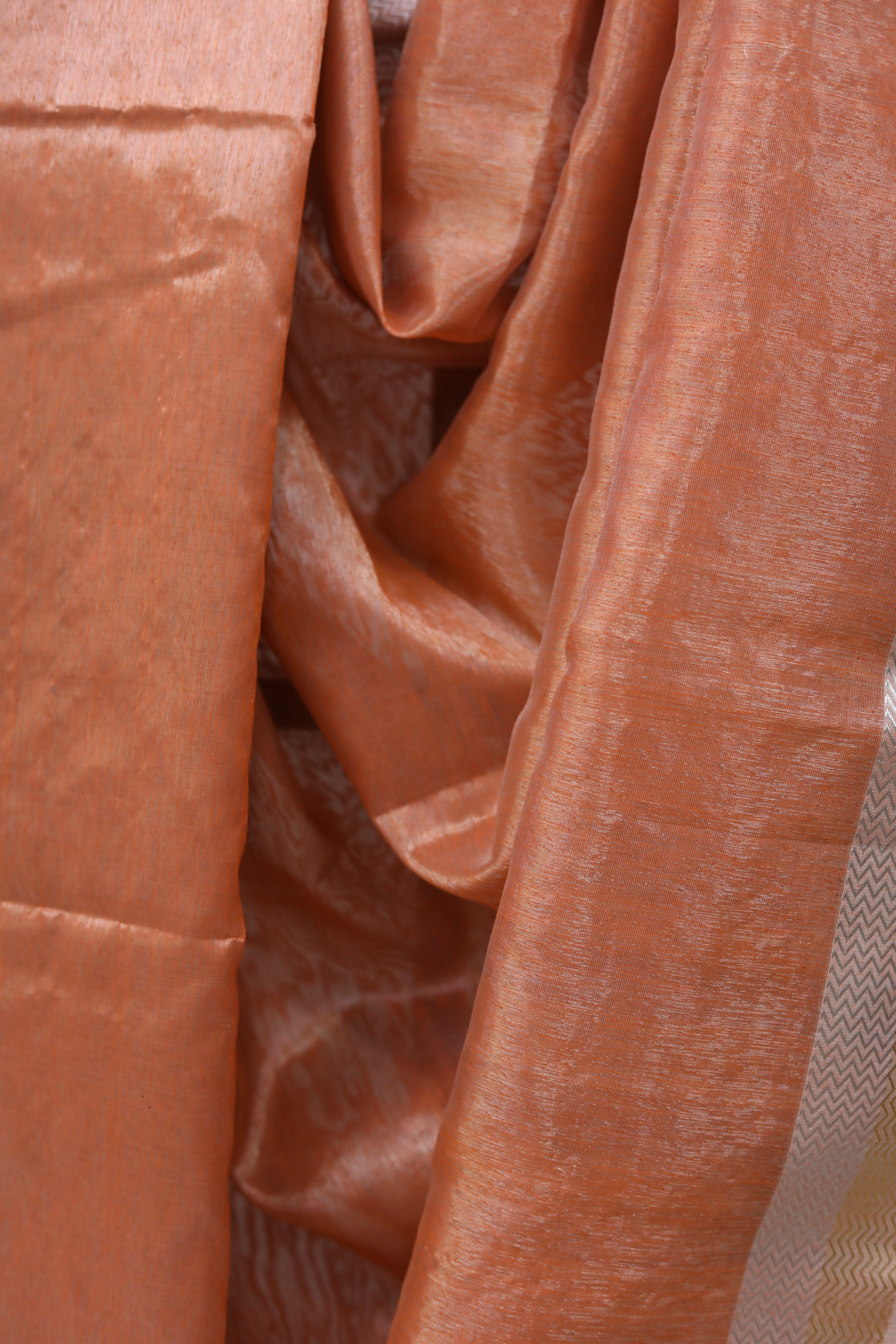 Orange Maheshwari Tissue Saree - SROMTS313