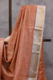 Orange Maheshwari Tissue Saree - SROMTS313