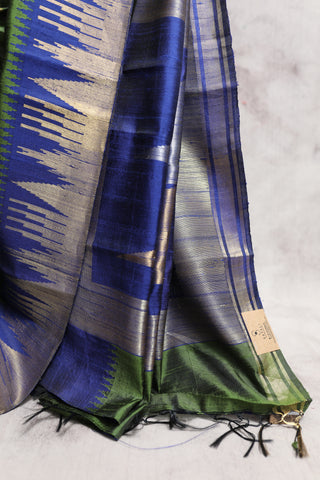 Moss Green Raw Silk Saree - SRMGRSS367