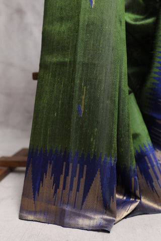 Moss Green Raw Silk Saree - SRMGRSS367