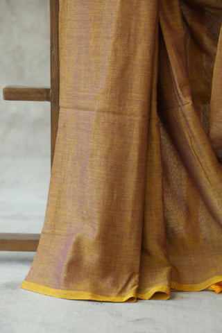 Mustard Yellow Mulmul Cotton Saree-SRMYCS25EX