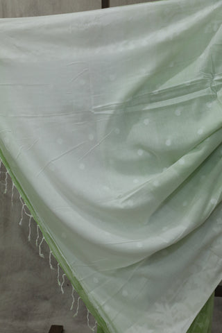 Pastal Green Mul Cotton Jamdani Saree-SRPGMCJS147