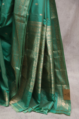 Pastel Green Banarasi Silk Saree-SRPGBSS486