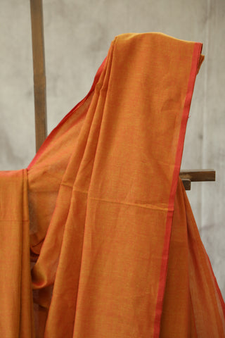 Brick Orange Mulmul Cotton Saree-SRBOMCS33EX