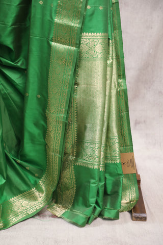 Green Banarasi Silk Saree-SRGBSS489