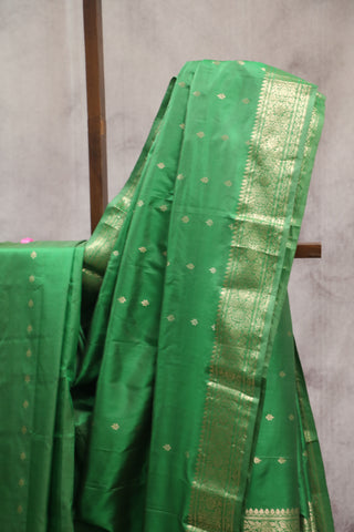 Green Banarasi Silk Saree-SRGBSS489