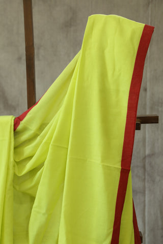 Neon Yellow Mulmul Cotton Saree-SRNYMCS17EX