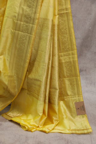 Yellow Banarasi Silk Saree-SRYBSS488