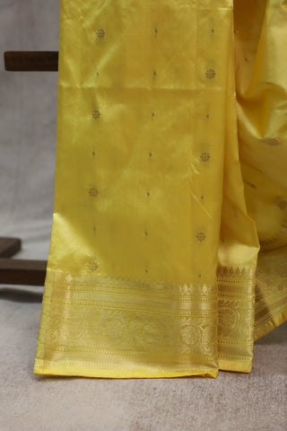 Yellow Banarasi Silk Saree-SRYBSS488