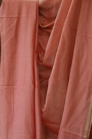 Light Pink Mulmul Cotton Saree-SRLPMCS01EX