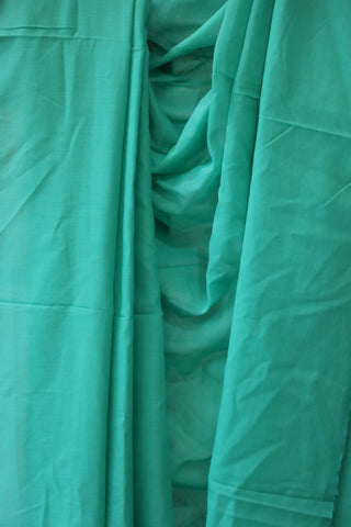 Turquoise Mulmul Cotton Saree-SRBOMCS35EX