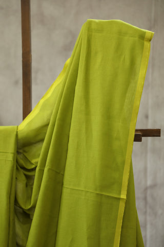 Neon Green Mulmul Cotton Saree-SRNGMCS13EX