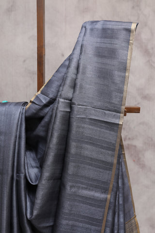 Grey Pashmina Tussar Silk Saree - SRGPTSS693