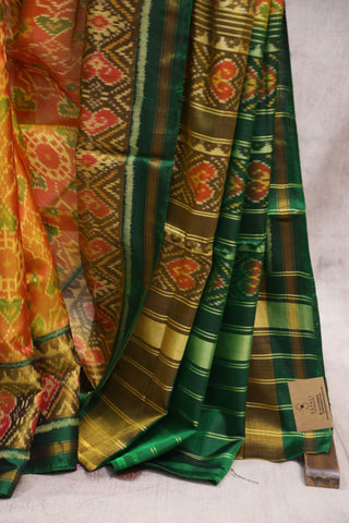 Two Tone Yellow Rajkot Patola Silk Saree - SRTTYRPSS257