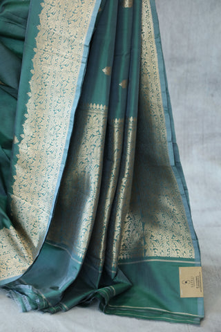 Green Banarasi Silk Saree-SRGBSS498