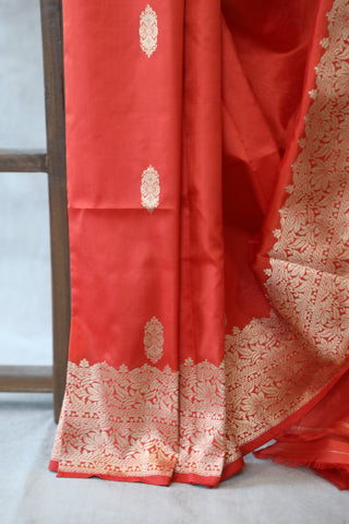 Red Banarasi Silk Saree-SRRBSS493