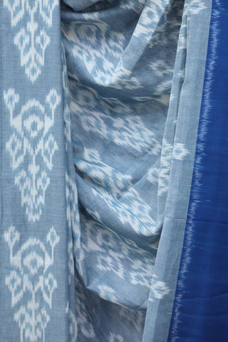 Teal Blue Pochampalli Cotton Ikat Saree - SRTBPCIS209