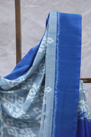 Teal Blue Pochampalli Cotton Ikat Saree - SRTBPCIS209