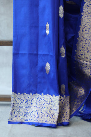 Blue Banarasi Silk Saree-SRBBSS494