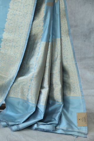 Light Blue Banarasi Silk Saree-SRLBBSS495