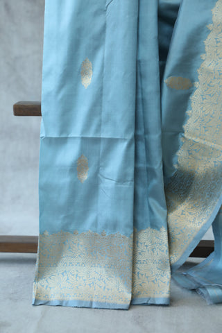 Light Blue Banarasi Silk Saree-SRLBBSS495