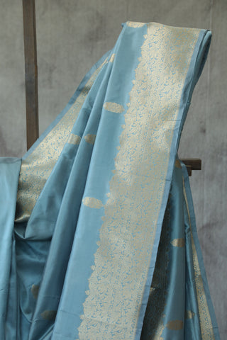 Light Blue Banarasi Silk Saree-SRLBBSS495