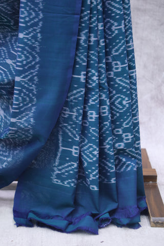 Blue Pochampalli Cotton Ikat Saree - SRDBPCIS213