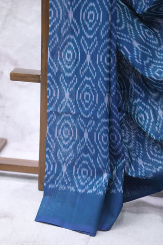 Blue Pochampalli Cotton Ikat Saree - SRDBPCIS213