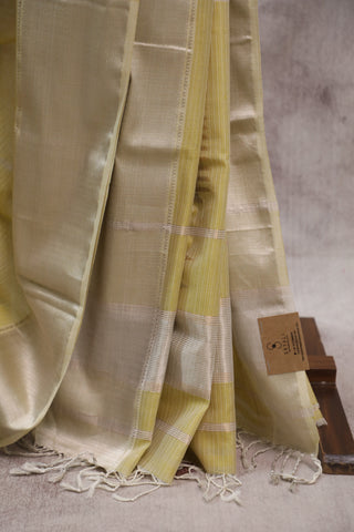 Yellow Silk Maheshwari Saree - SRYSMS279