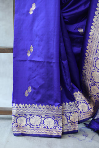 Blue Banarasi Silk Saree-SRBBSS500