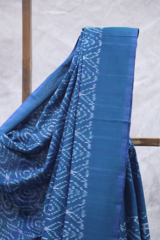 Blue Pochampalli Cotton Ikat Saree - SRDBPCIS213