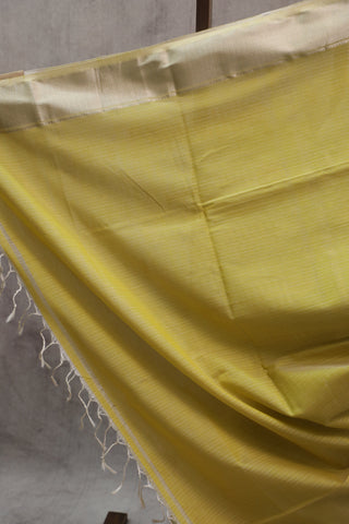 Yellow Silk Maheshwari Saree - SRYSMS279