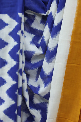 Dark Blue  Pochampalli Cotton Ikat Saree - SRDBPCIS215