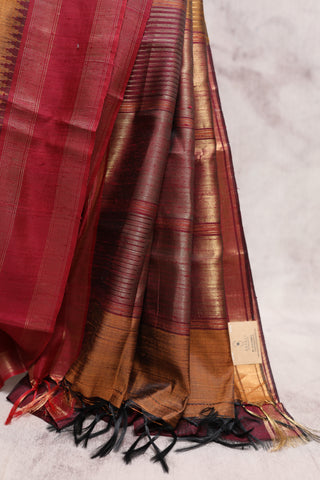 Khaki Raw Silk Saree - SRKRSS398