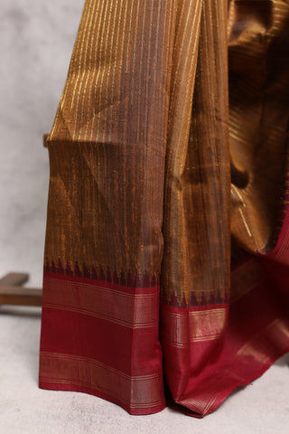 Khaki Raw Silk Saree - SRKRSS398