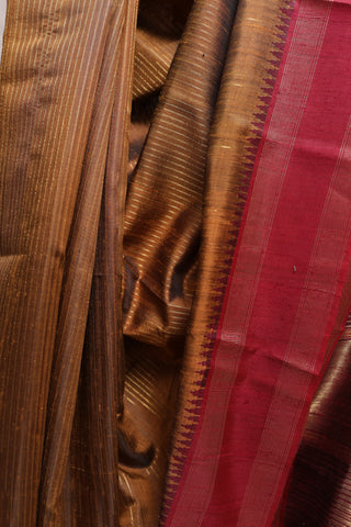 Khaki Raw Silk Saree - SRKRSS398