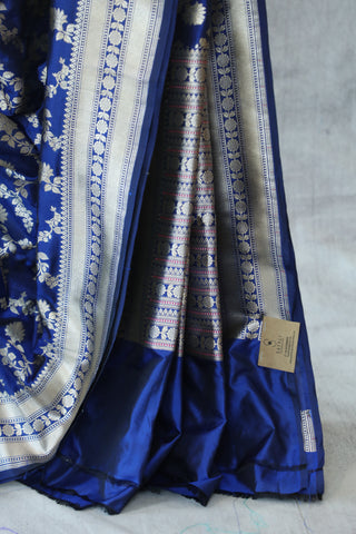 Blue Banarasi Silk Saree-SRBBSS503