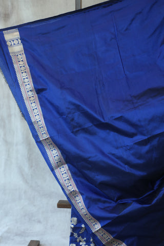 Blue Banarasi Silk Saree-SRBBSS503