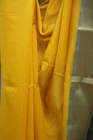 Yellow Silk Maheshwari Saree - SRYSMS286