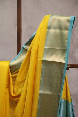 Yellow Silk Maheshwari Saree - SRYSMS286